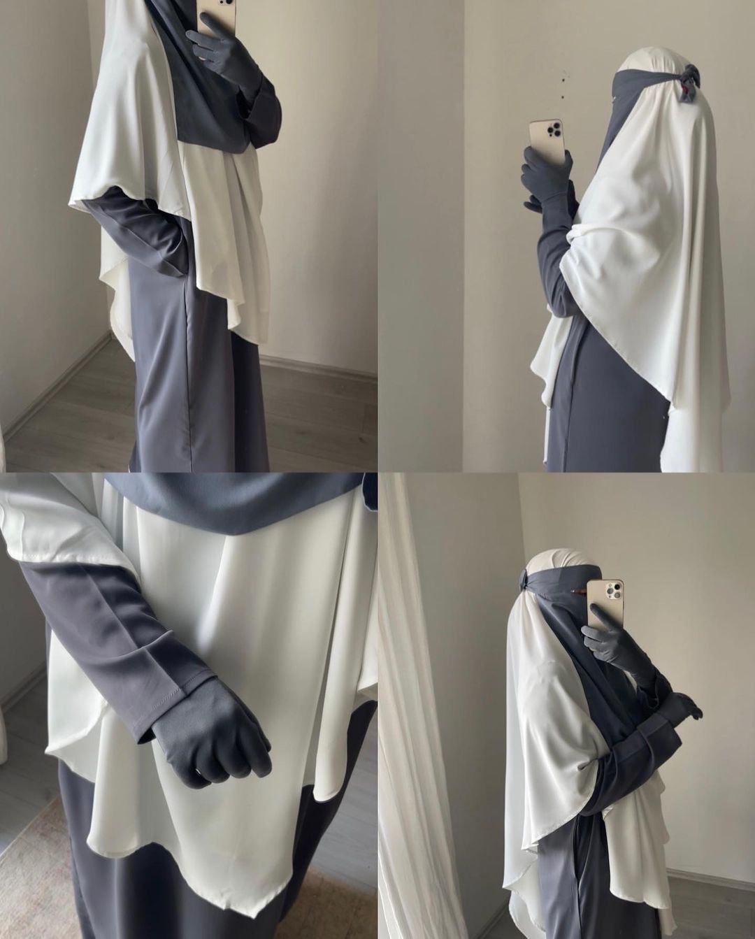 Essential Abaya mit Taschen - Grau