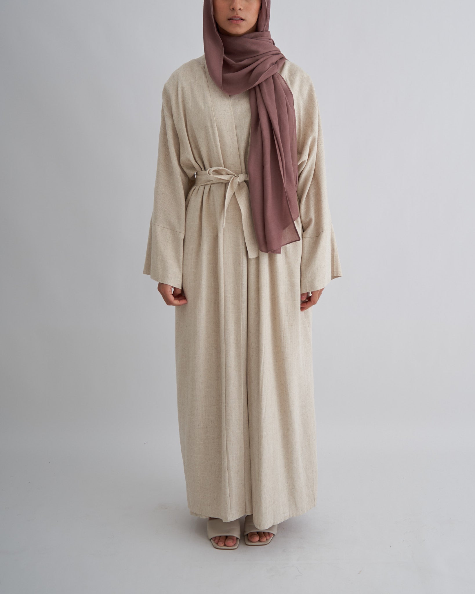 2PC Aya Abaya Set - Sand