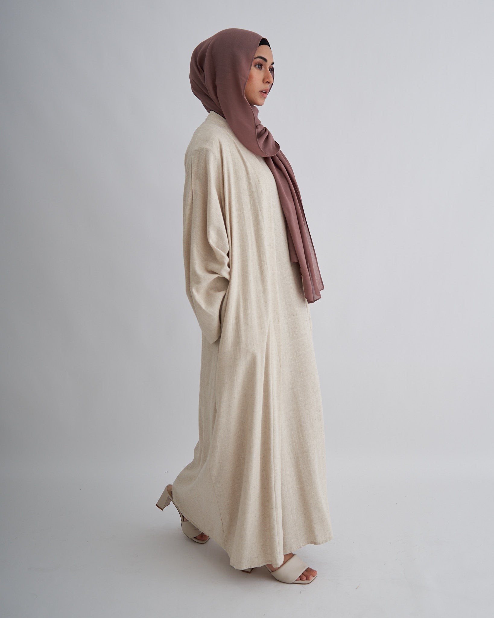 2PC Aya Abaya Set - Sand