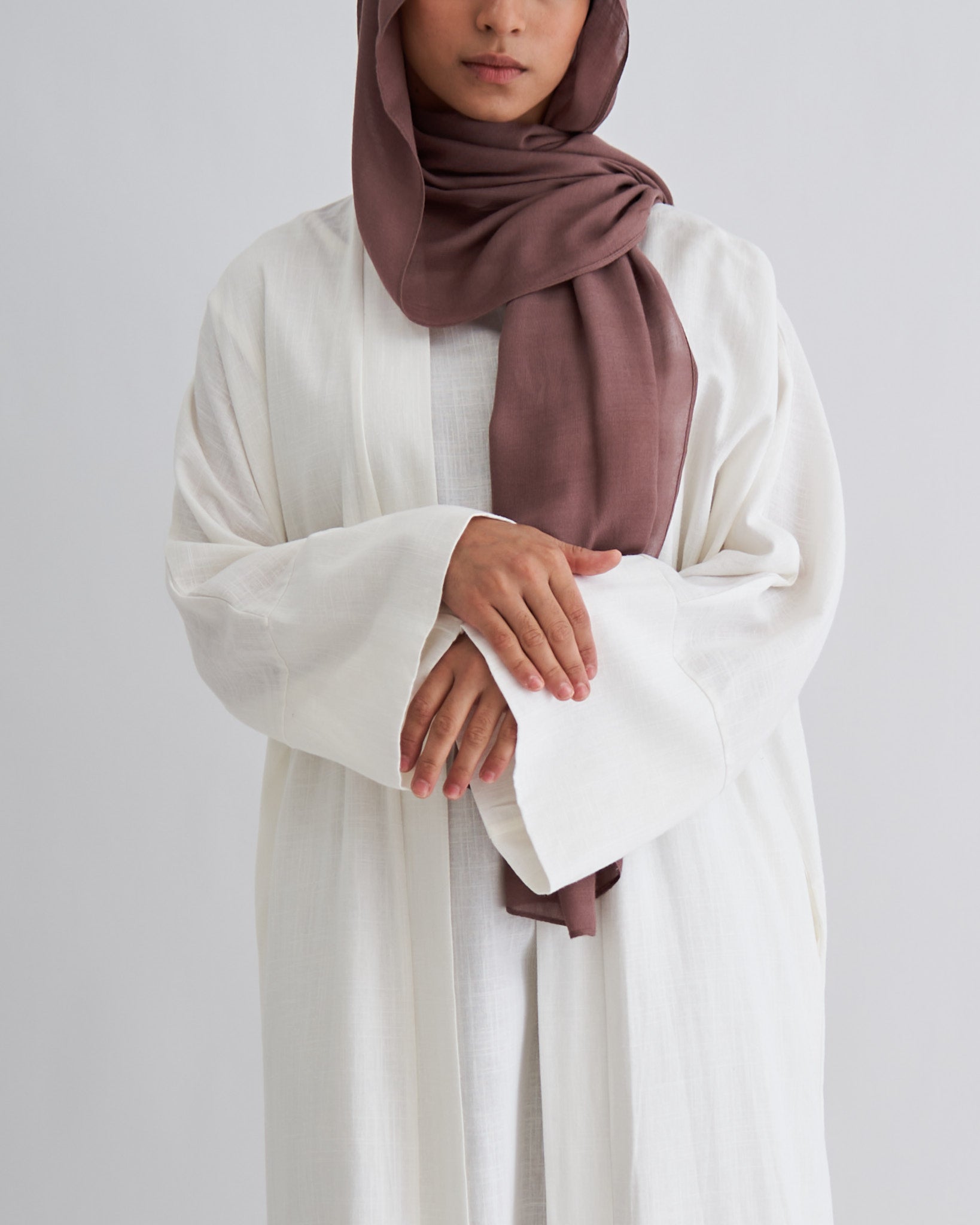 2PC Aya Abaya Set - White