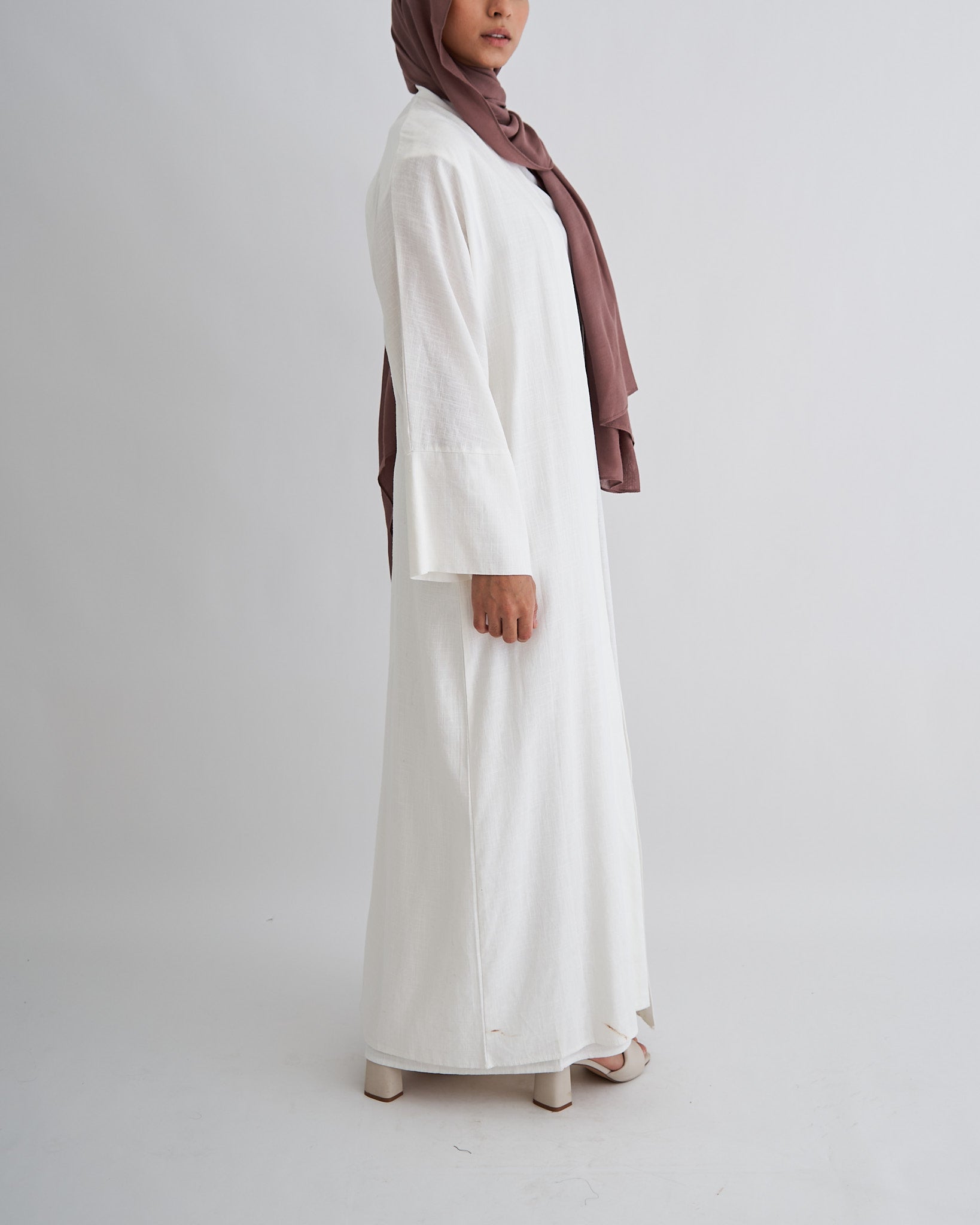 2PC Aya Abaya Set - White