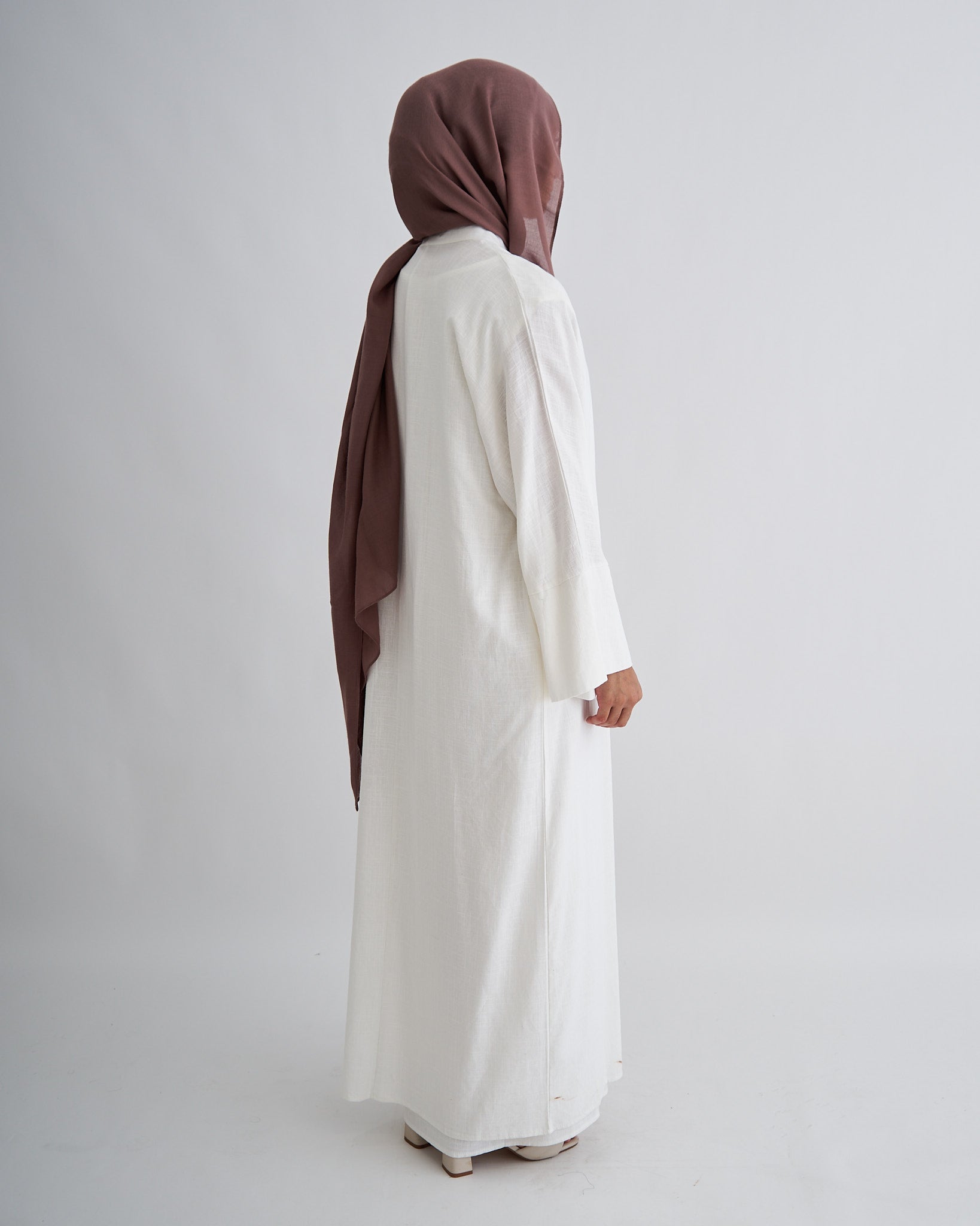 2PC Aya Abaya Set - White