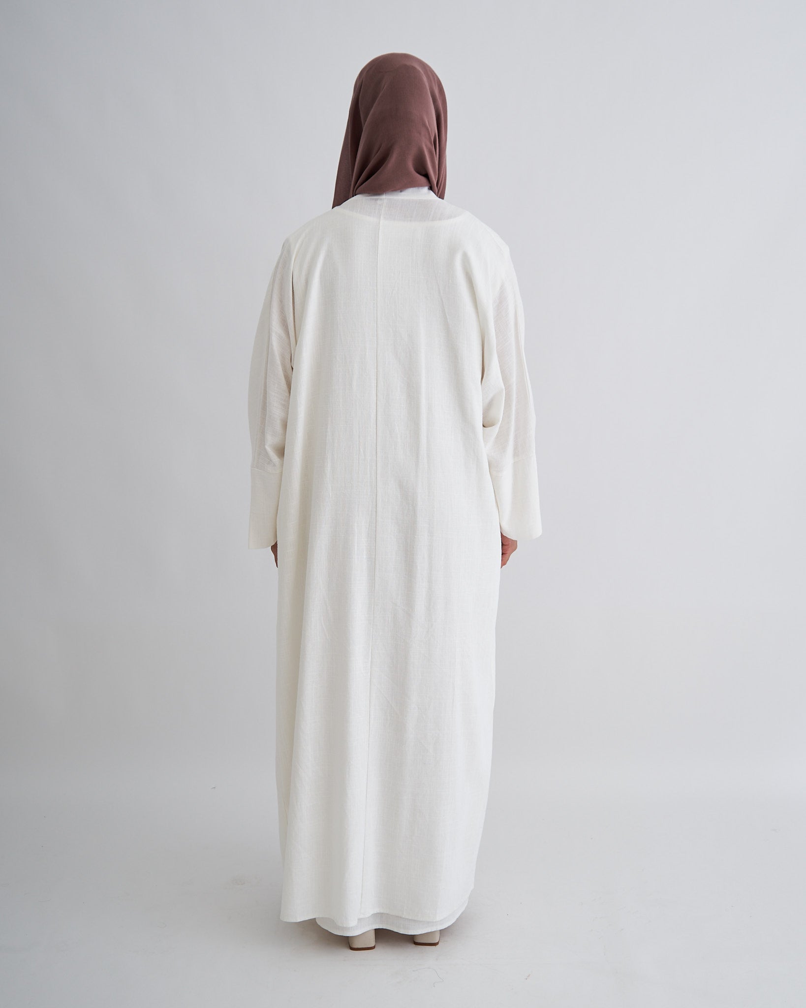 2PC Aya Abaya Set - White