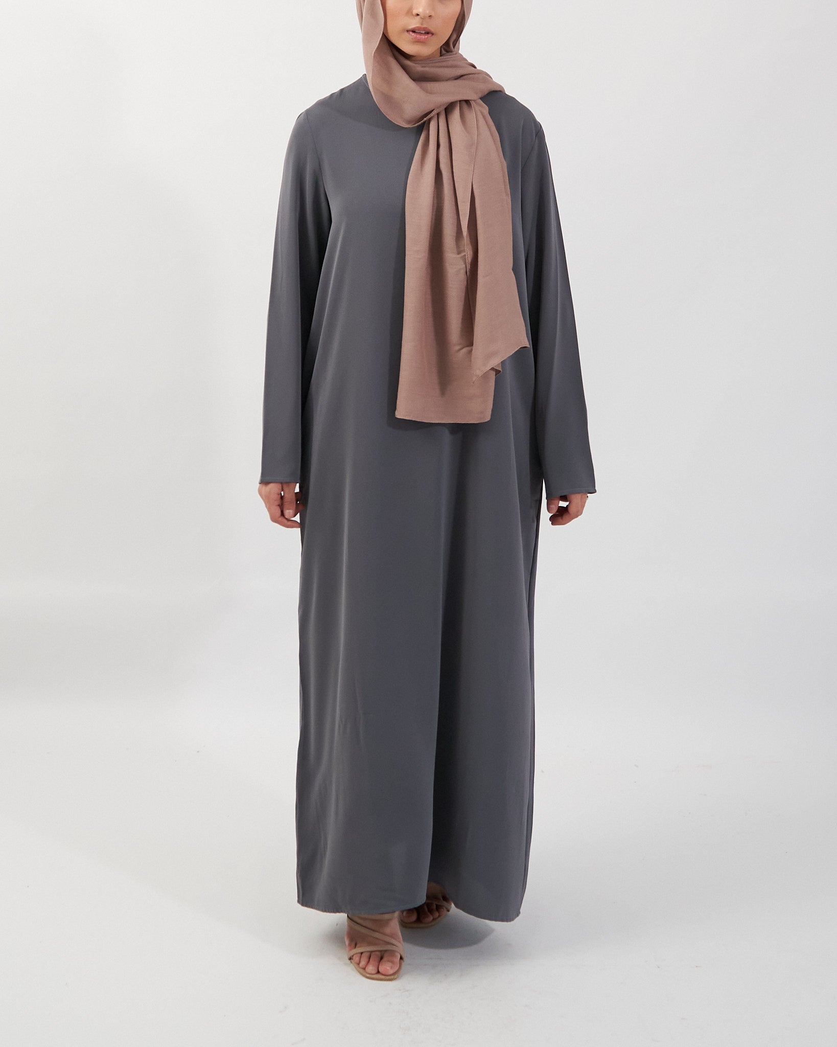 Essential Abaya mit Taschen - Grau