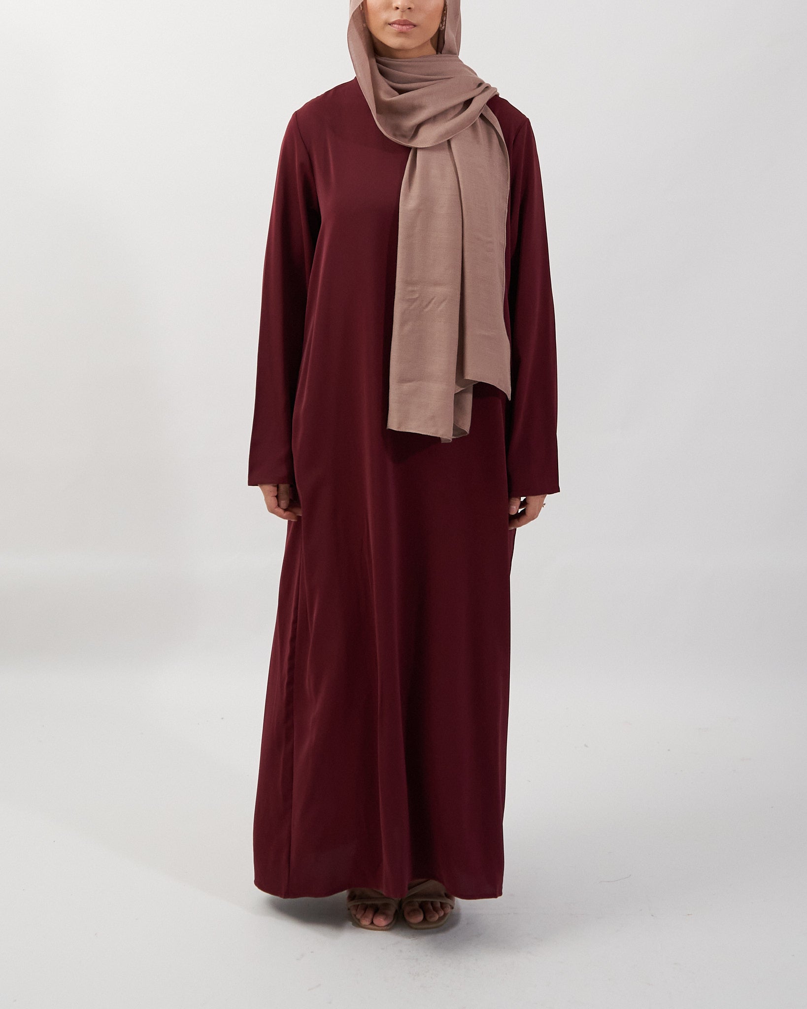 Essential Abaya mit Taschen - Kastanienbraun