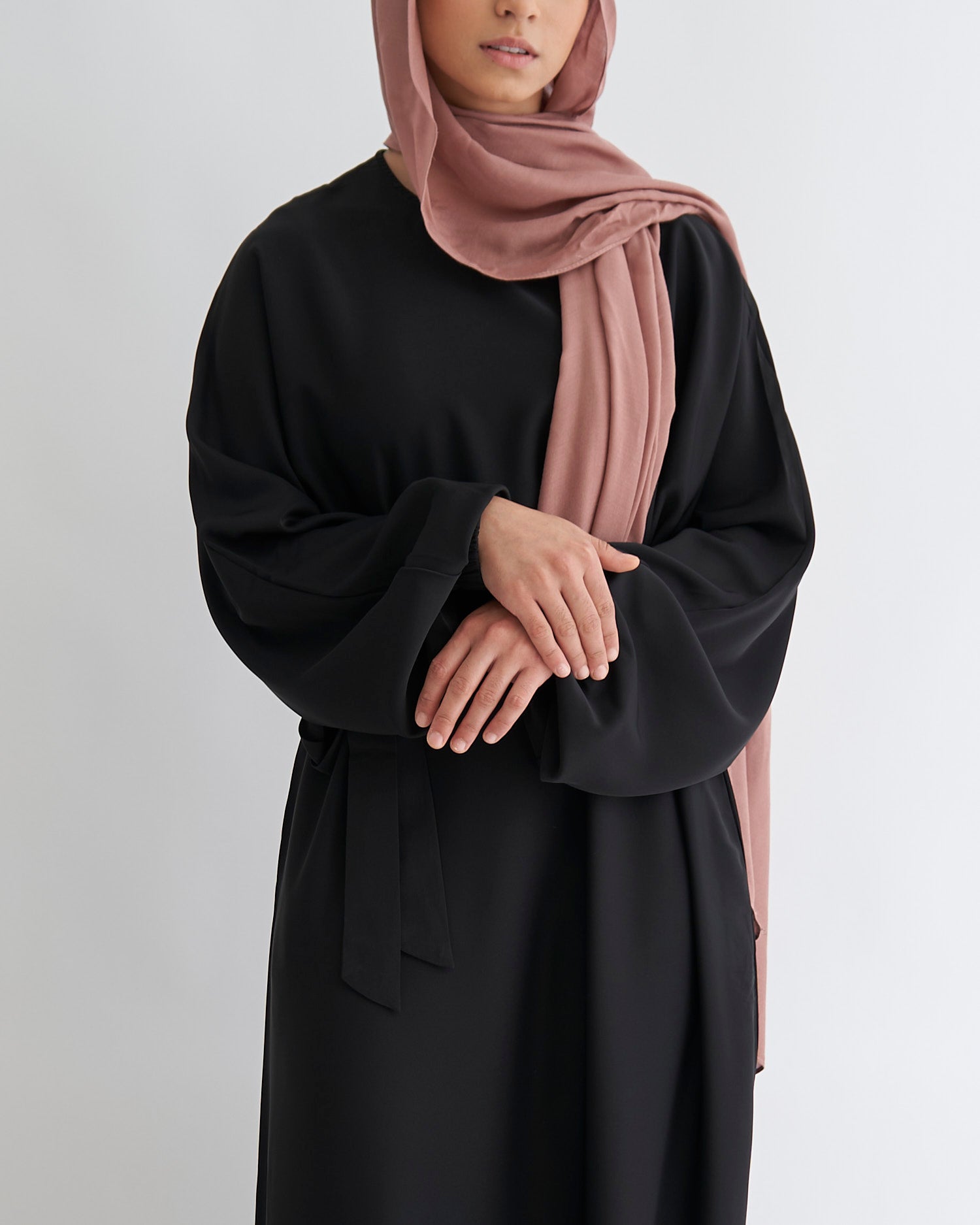 Essential Cuffed Abaya - Black