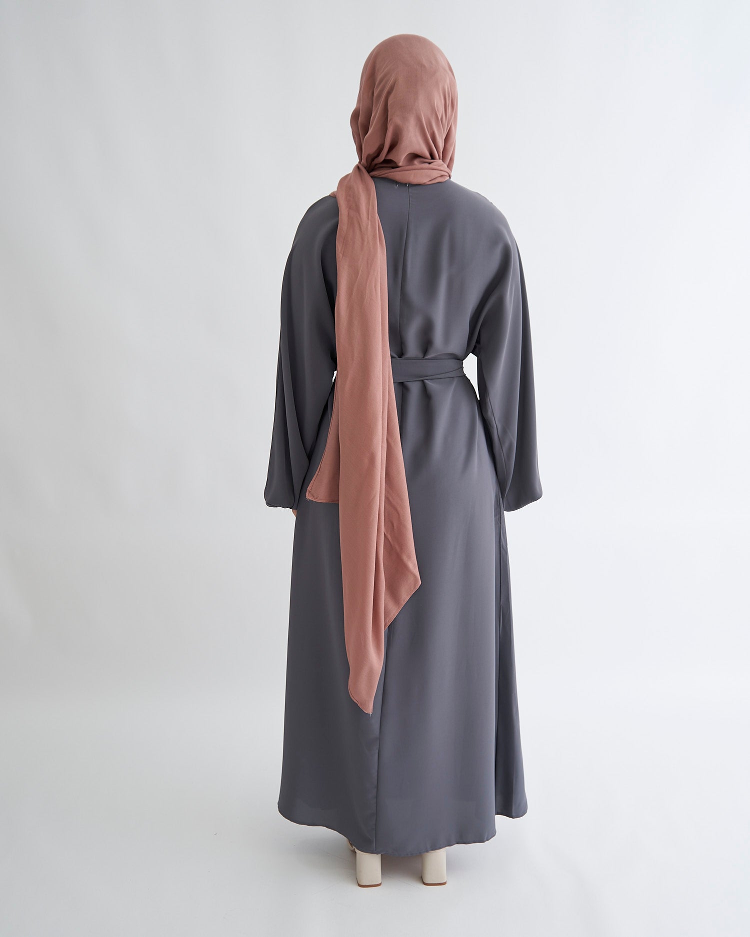 Essential Cuffed Abaya - Grey