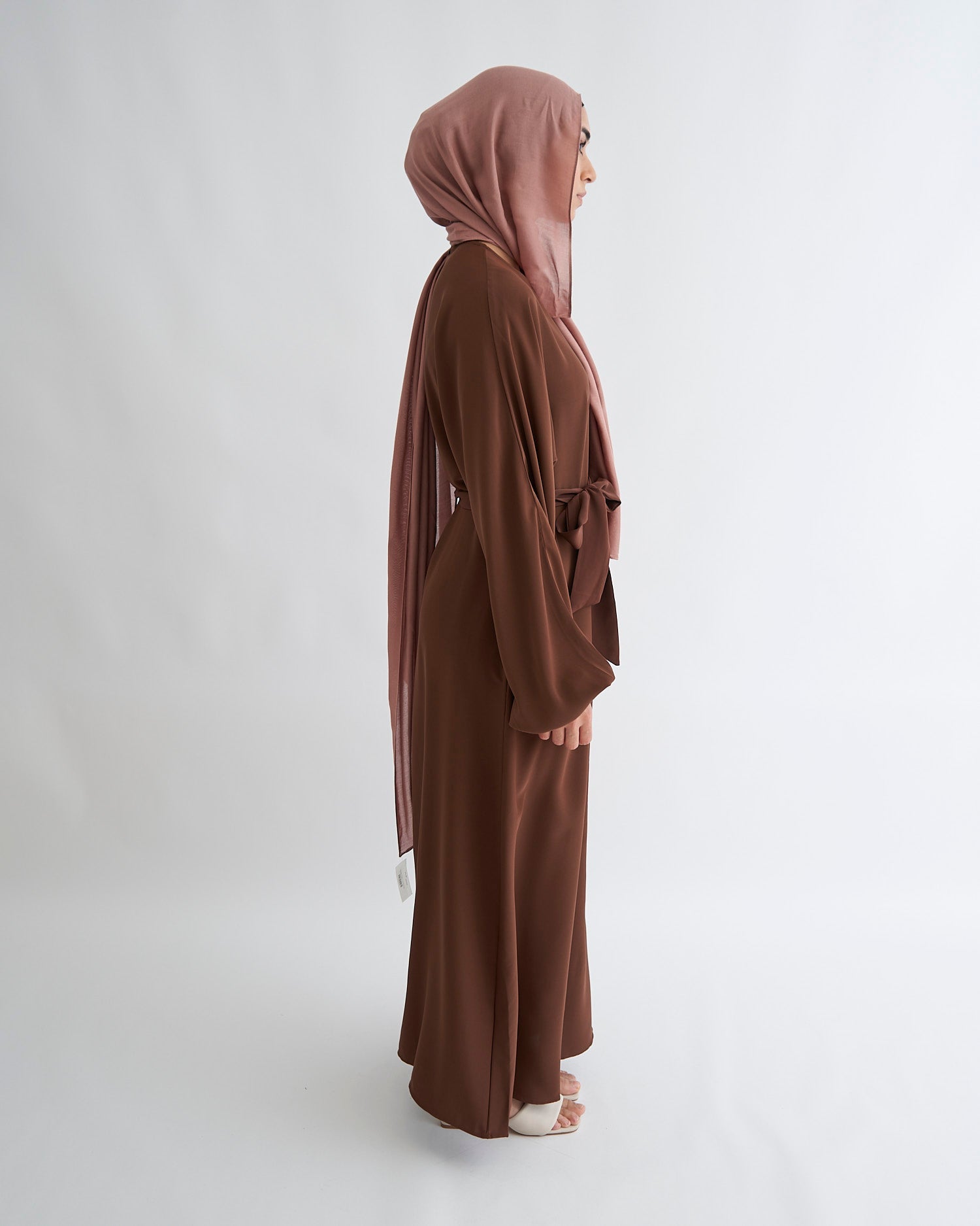 Essential Cuffed Abaya - Coffee