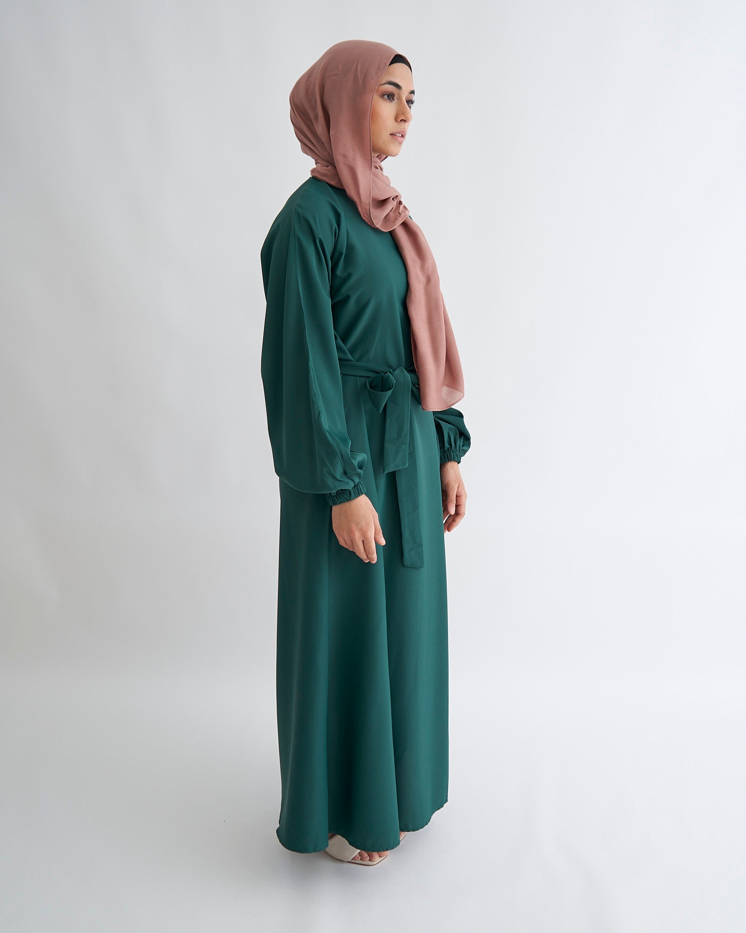 Essential Cuffed Abaya - Emerald