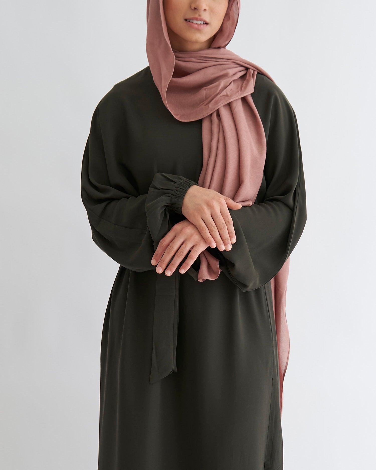 Essential Cuffed Abaya - Khaki