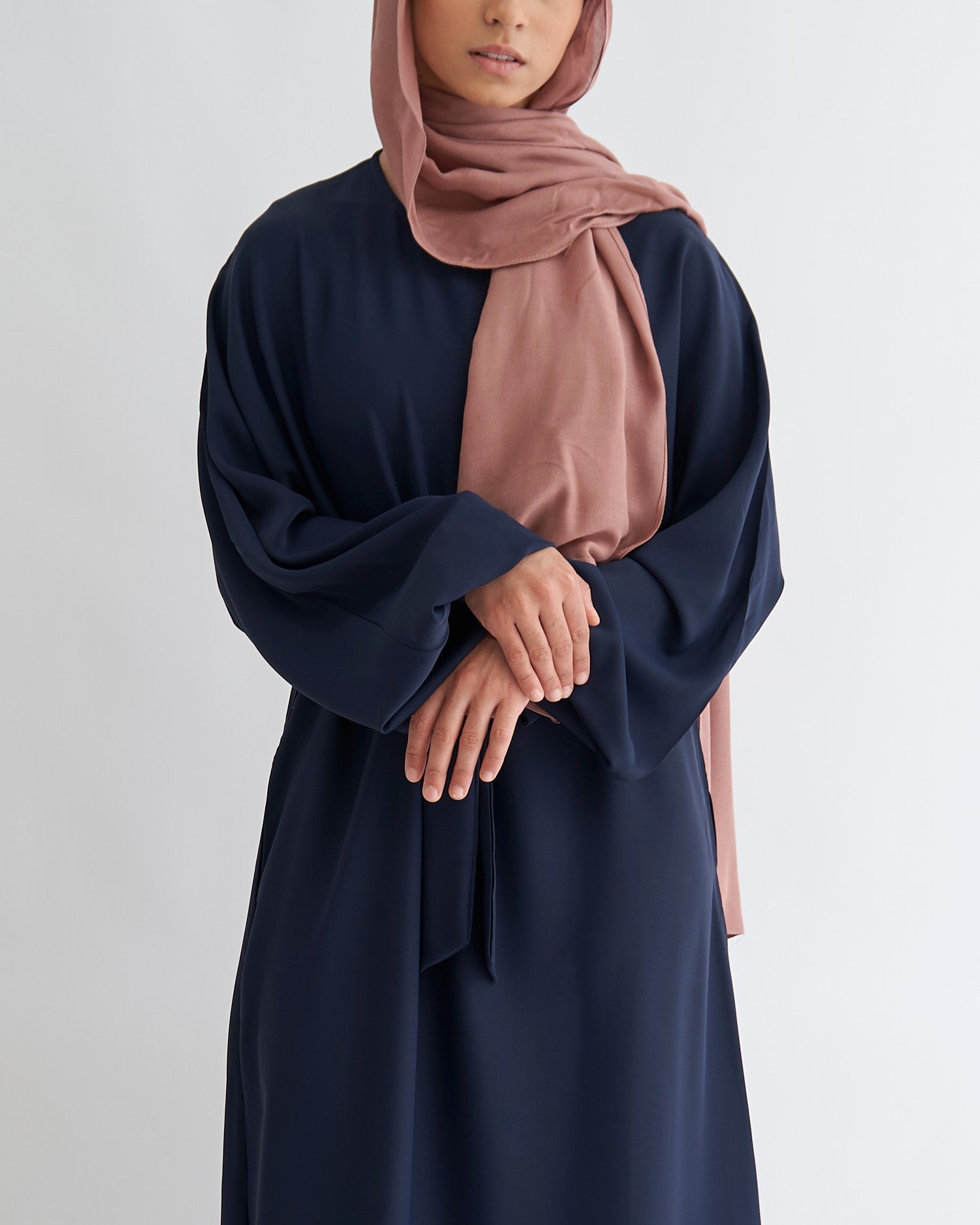 Essential Cuffed Abaya - Navy