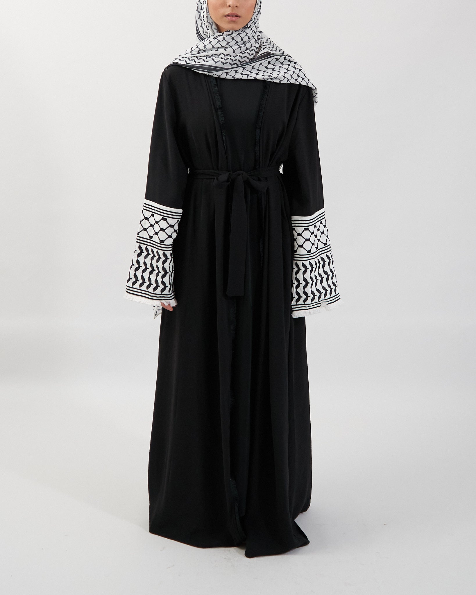 Keffiyeh Abaya - Black