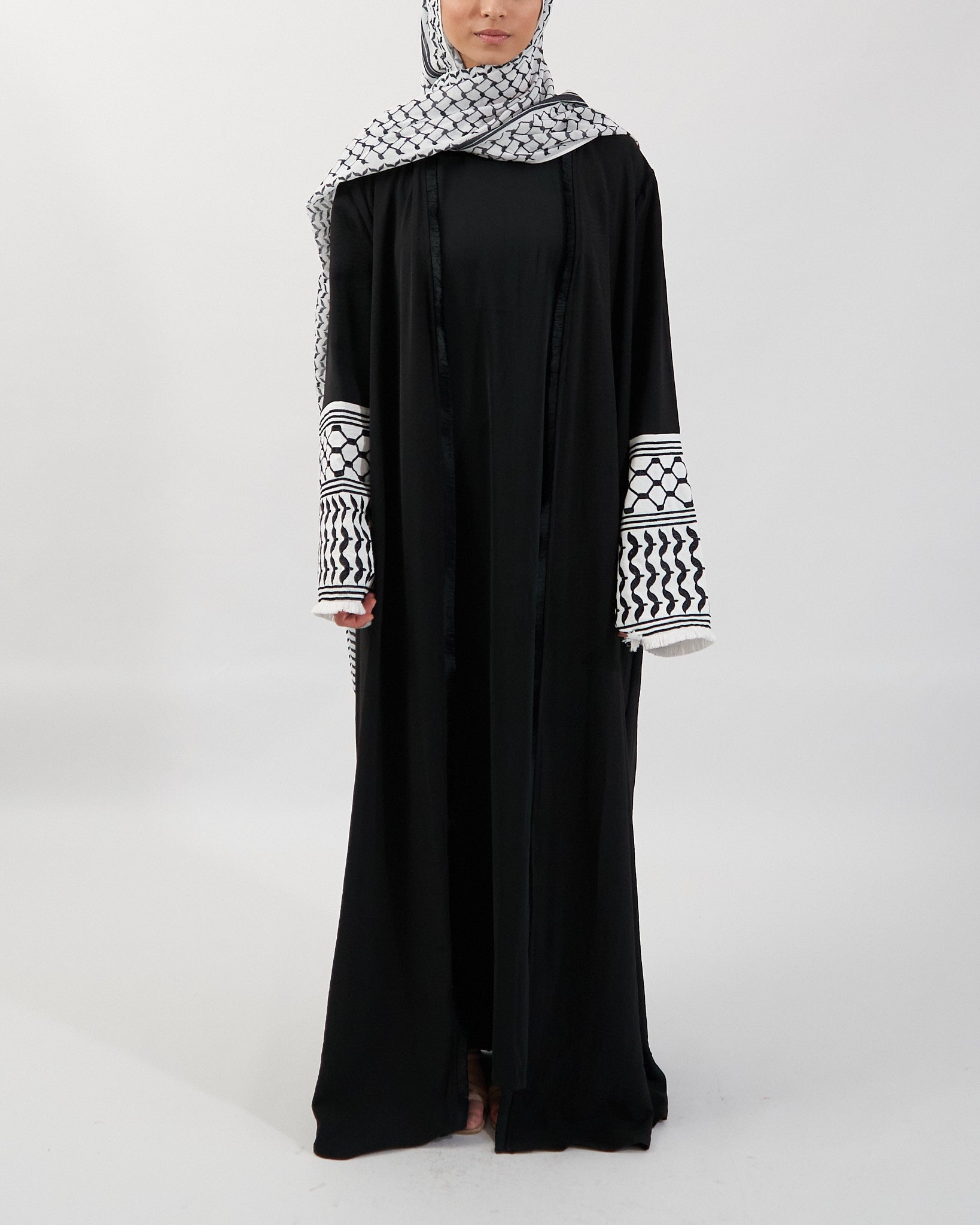 Keffiyeh Abaya - Black