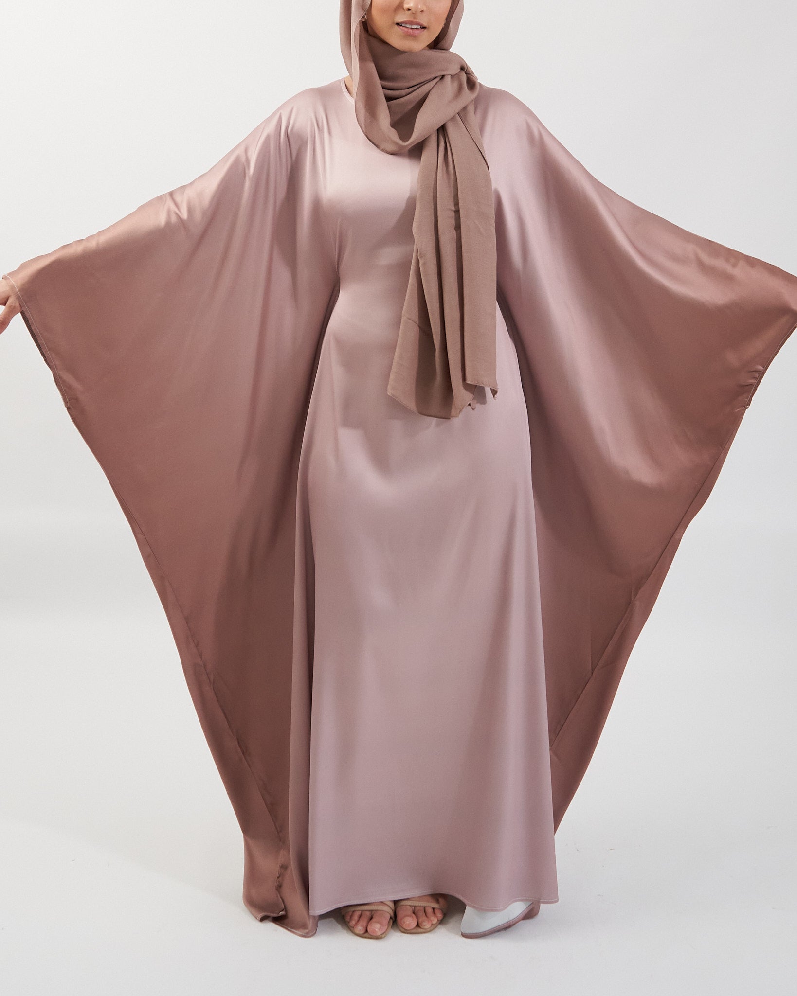 Butterfly Ombre Abaya - Coffee