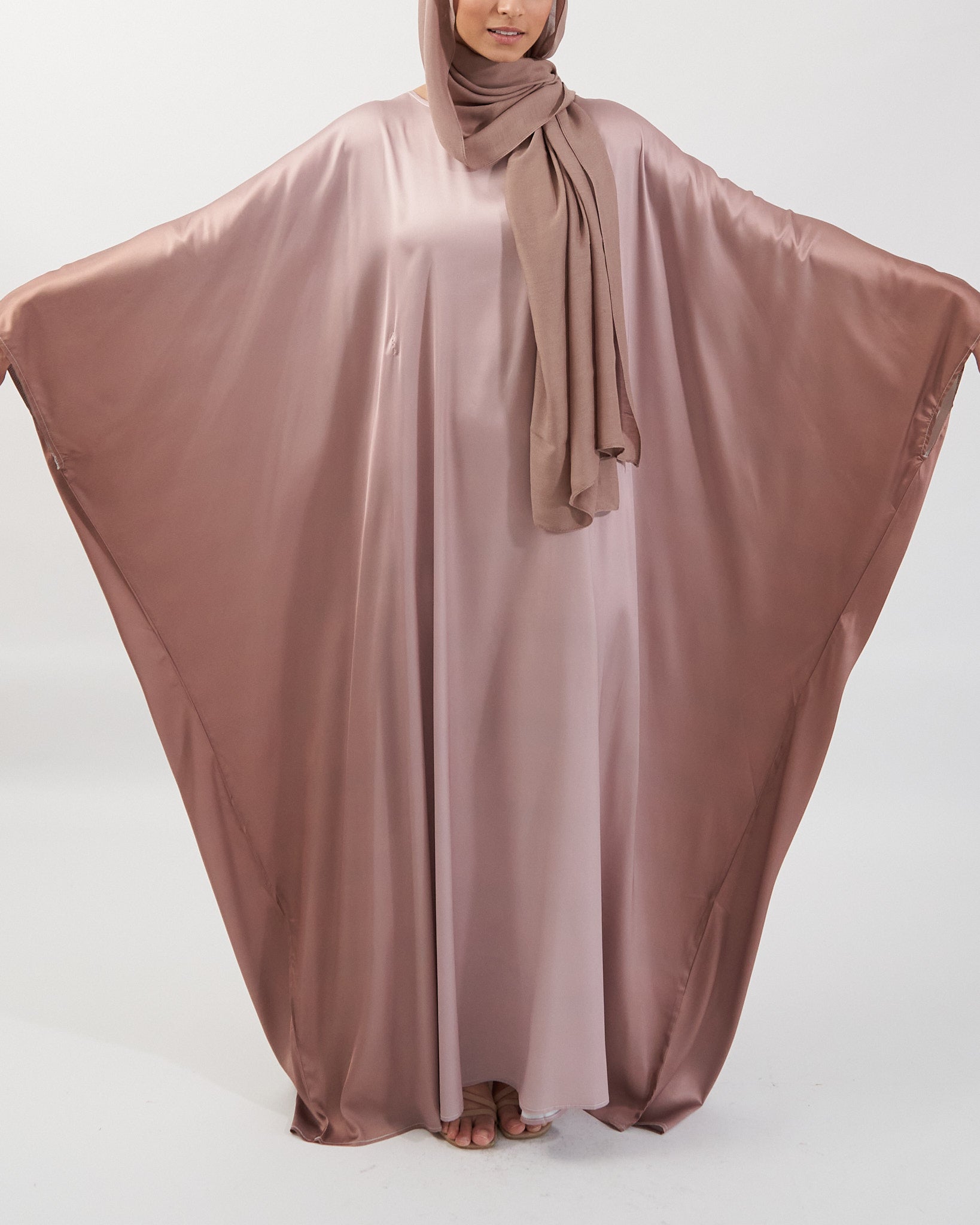 Butterfly Ombre Abaya - Coffee