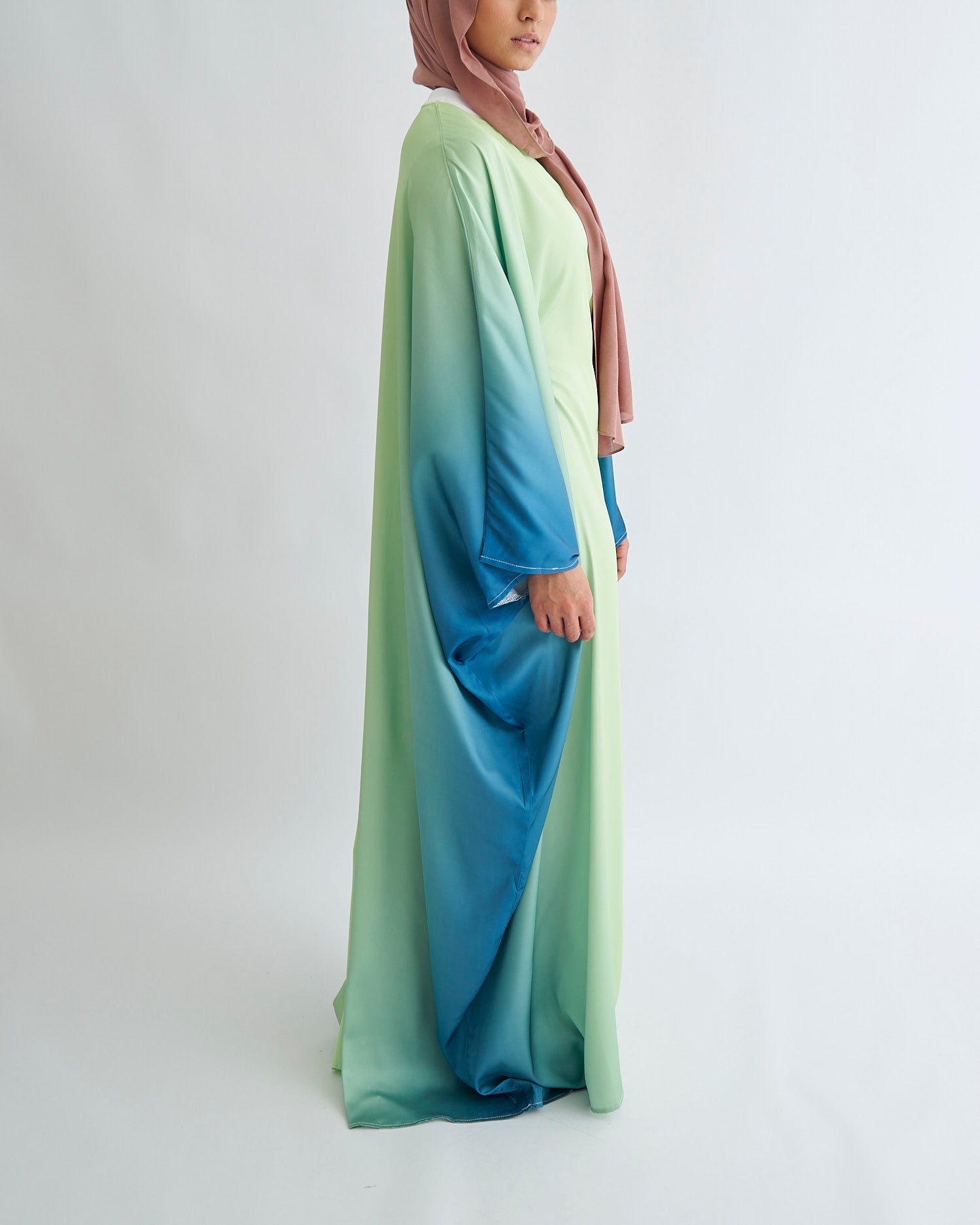 Butterfly Ombre Abaya - Limette