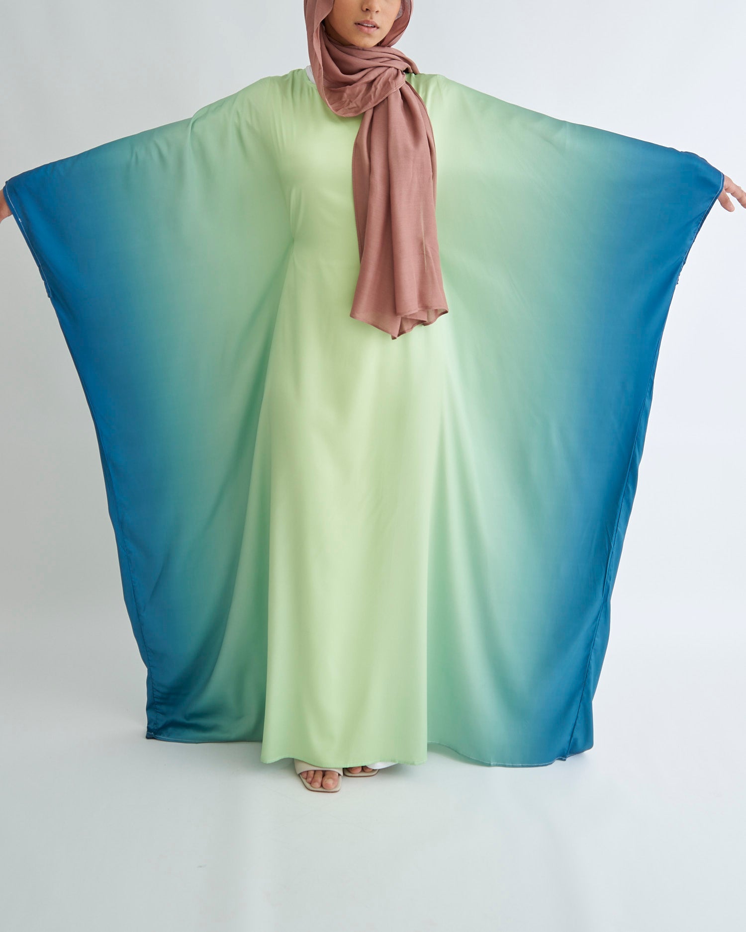 Butterfly Ombre Abaya - Limette