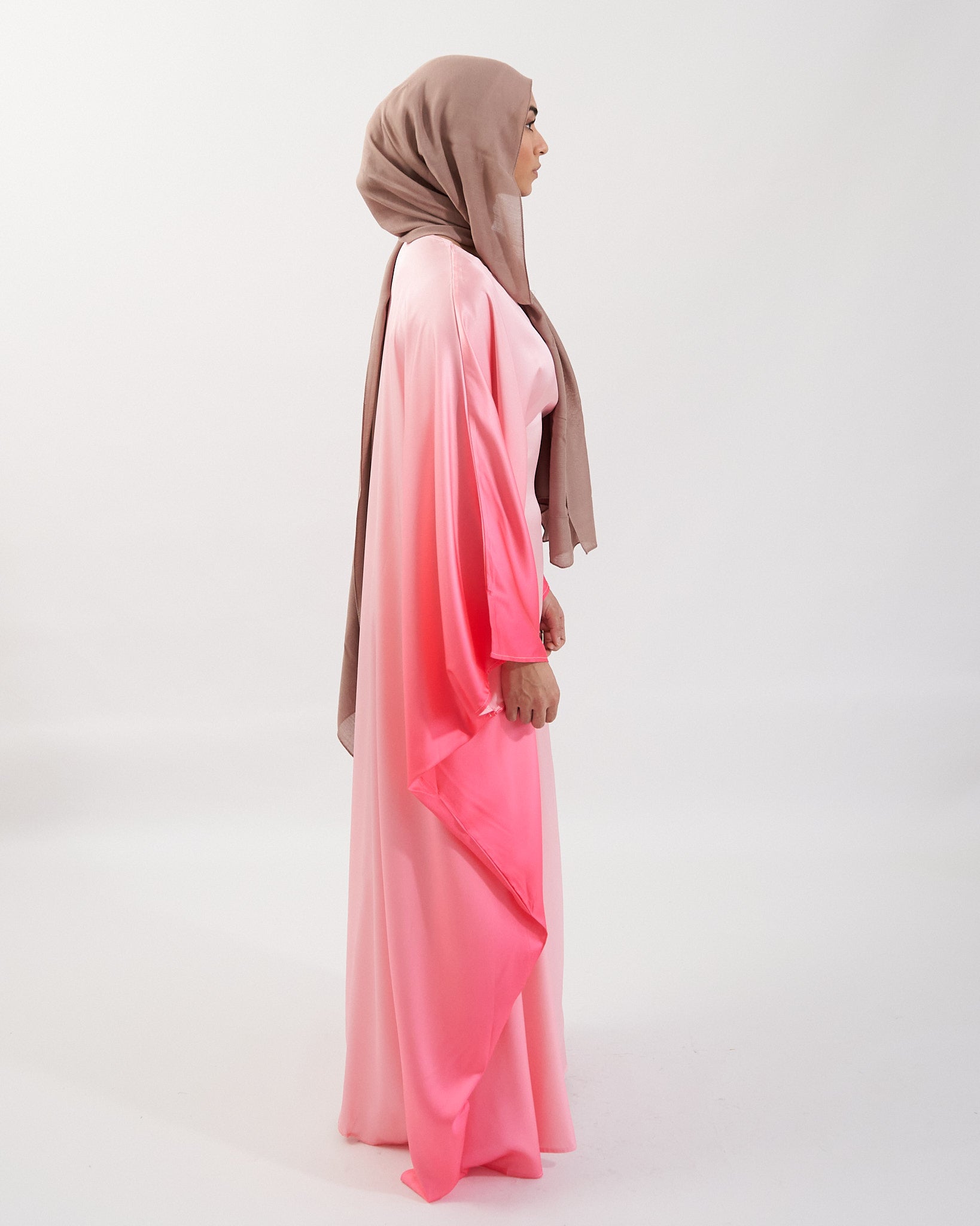 Schmetterlings-Ombre-Abaya – Rosa