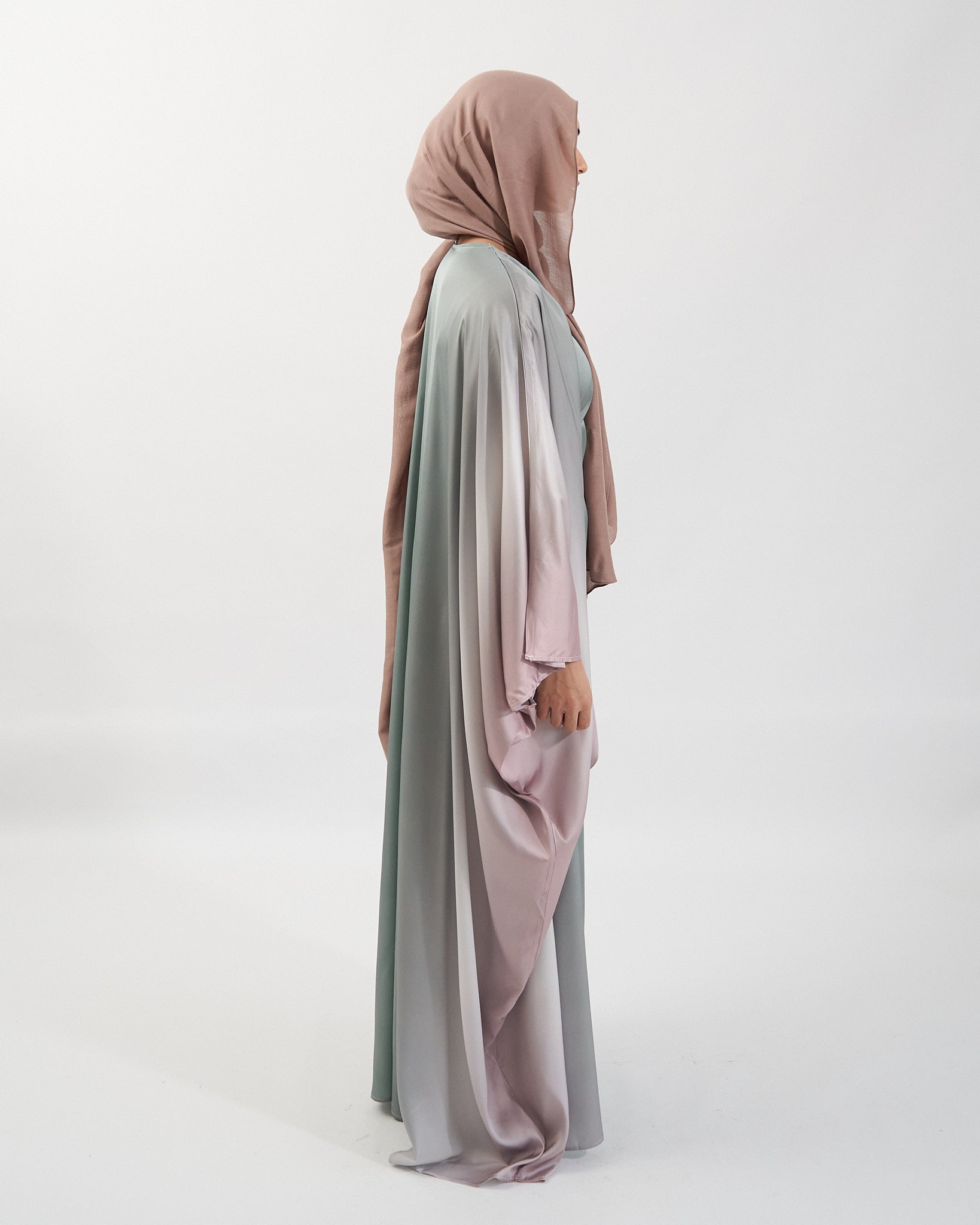 Butterfly Ombre Abaya - Sage