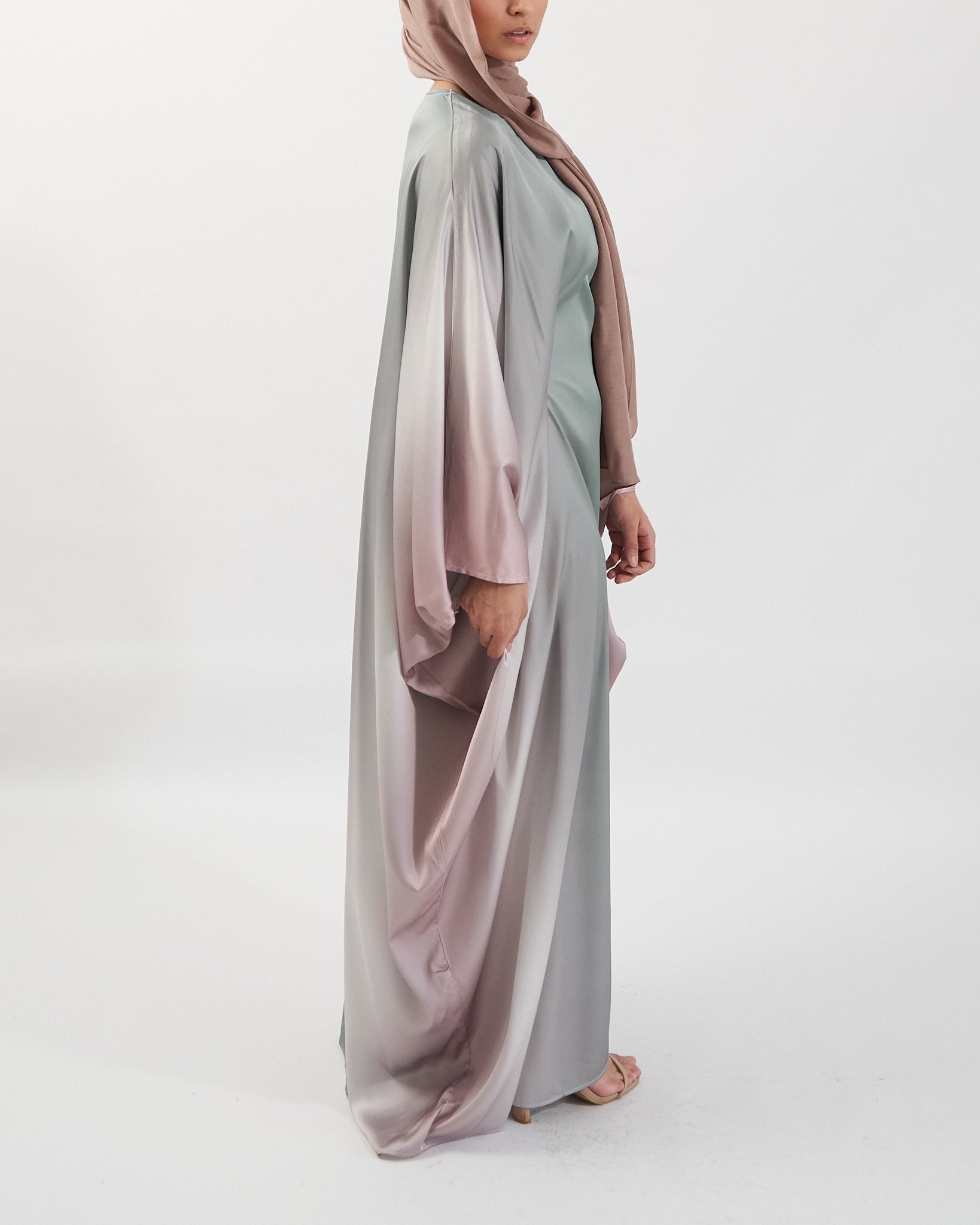 Butterfly Ombre Abaya - Salbeigrün