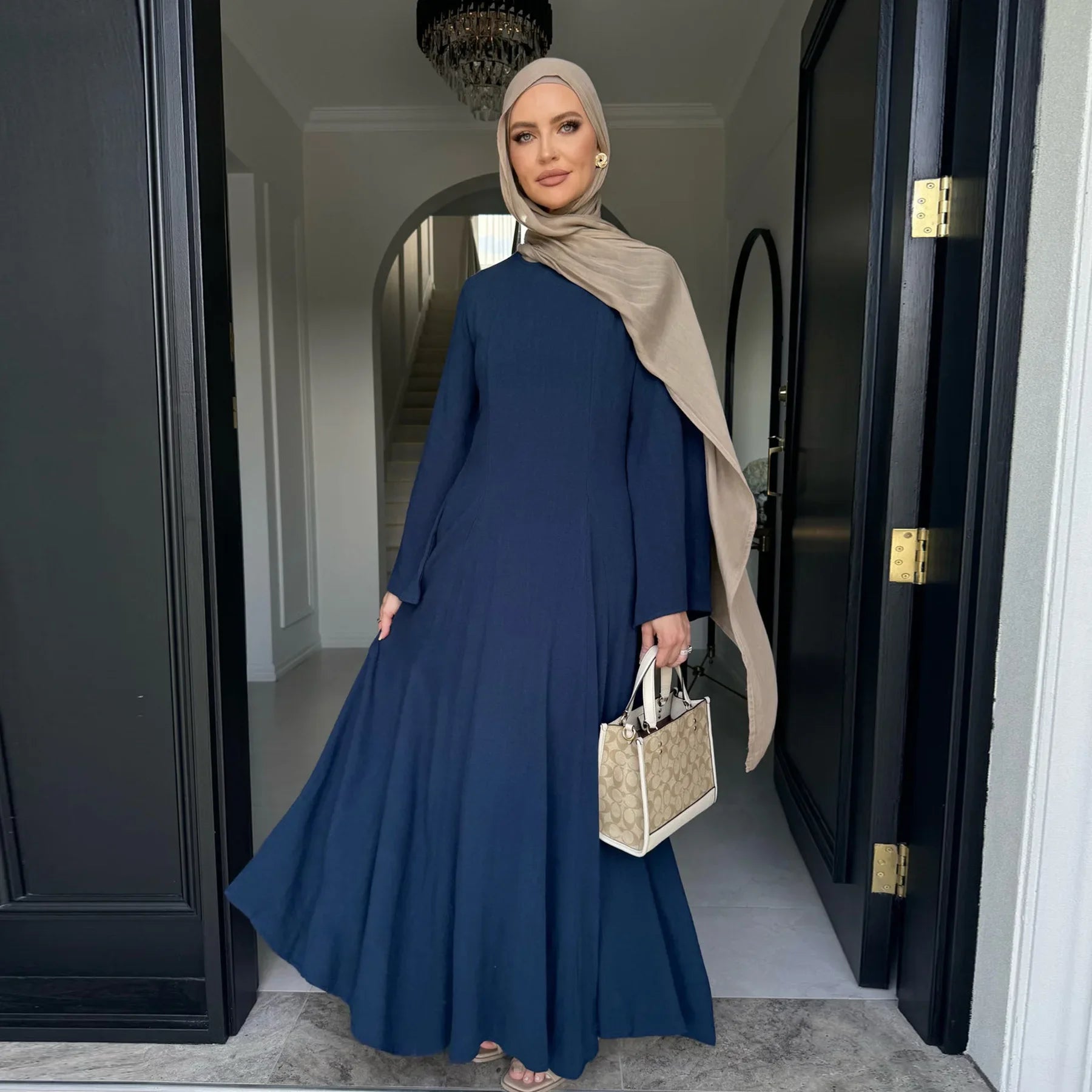 Muslim Abaya for Women Dresses Solid Ramadan Eid Jalabiya Lace Up Vestidos Morocco Dubai Kaftan Abayas Islam Arab Long Robe