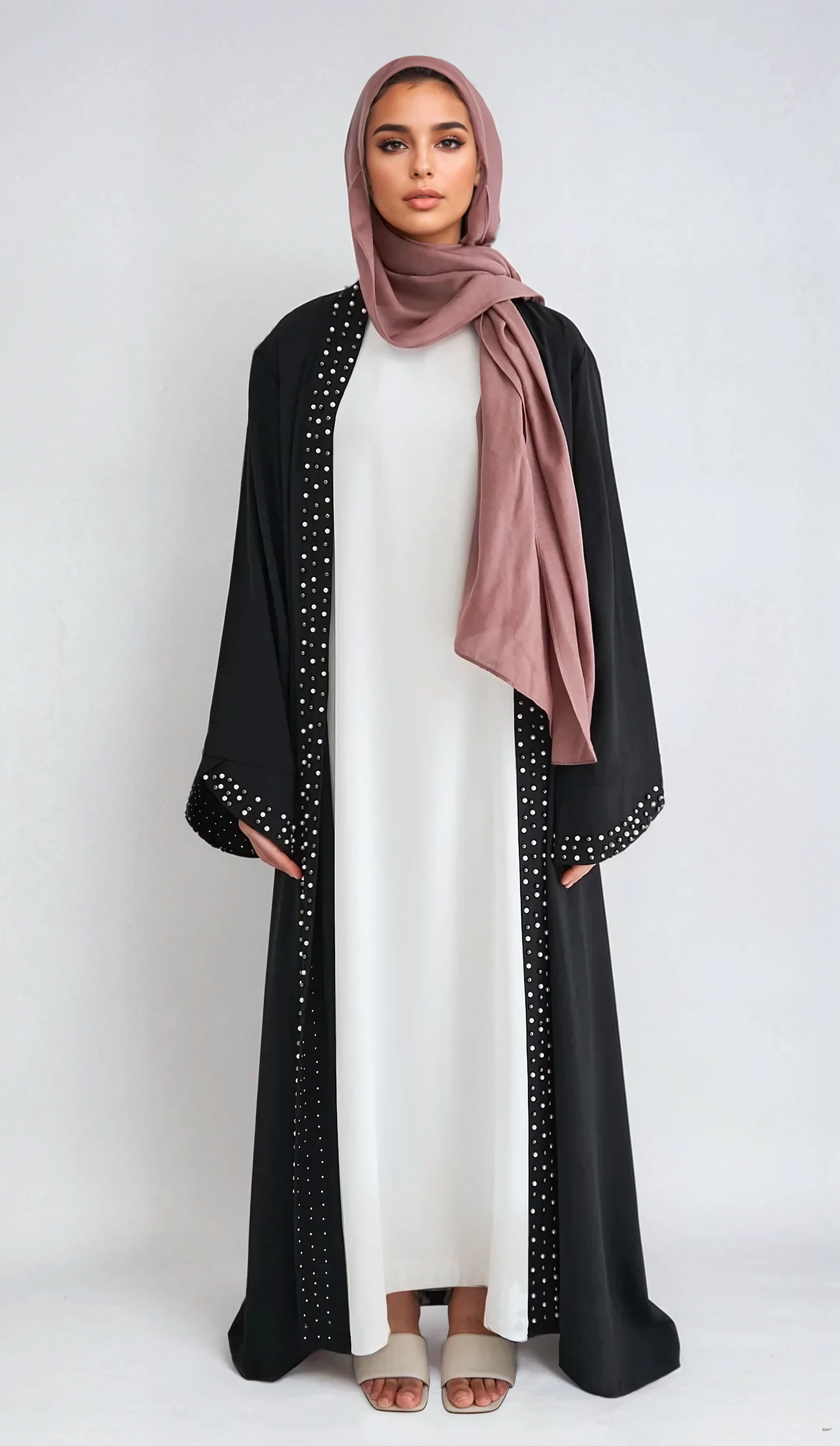 Amirah Pearl Abaya - Black