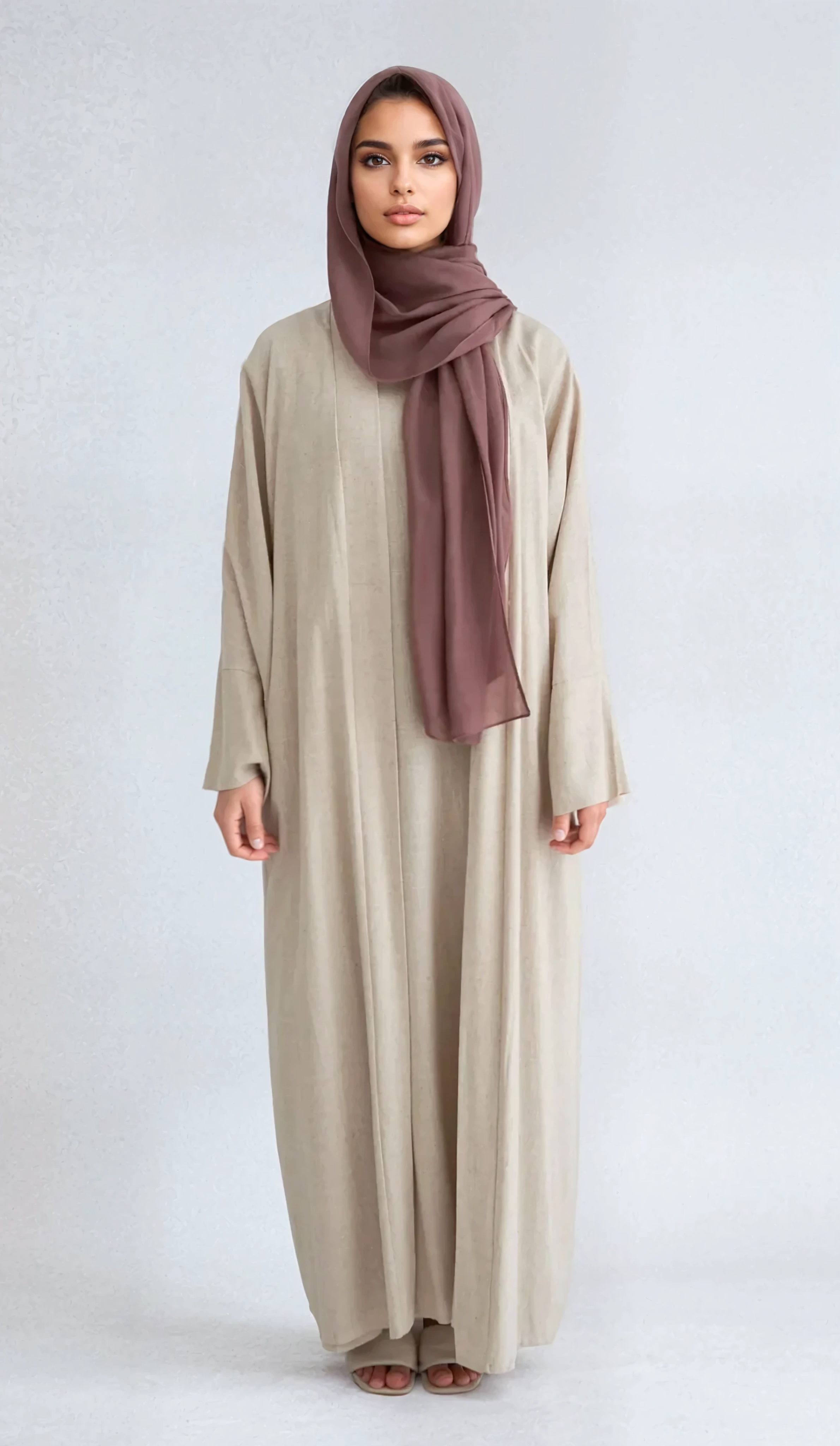 2PC Aya Abaya Set - Sand