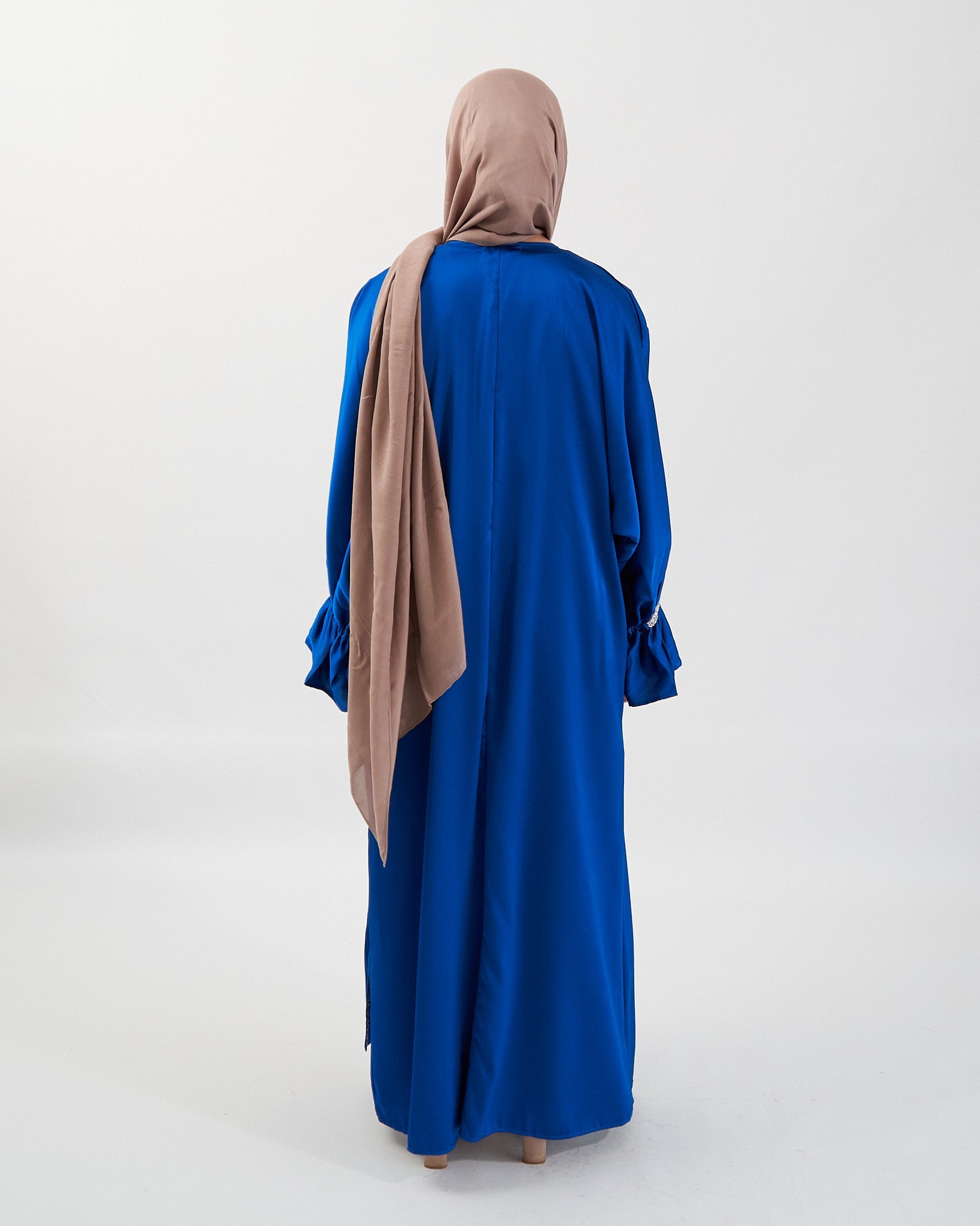 2-teiliges Zainab Glitzer-Abaya-Set – Königsblau